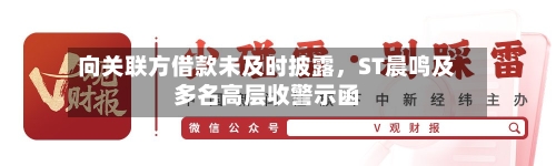 向关联方借款未及时披露	，ST晨鸣及多名高层收警示函-第2张图片