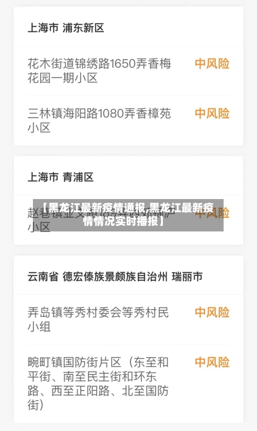 【黑龙江最新疫情通报,黑龙江最新疫情情况实时播报】