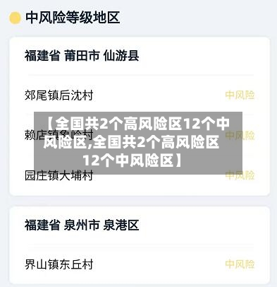 【全国共2个高风险区12个中风险区,全国共2个高风险区12个中风险区】